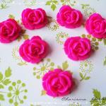 24 Resin Roses Cabochons F..
