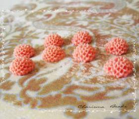 18 Resin Chrysanthemum Mum Flower Cabochons Accessory 10x4.5mm