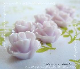 42 Resin Mini Roses Mum Flower Cabochons Accessory 10x6.5mm
