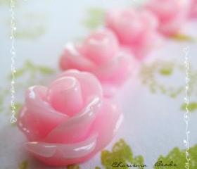 42 Resin Mini Roses Mum Flower Cabochons Accessory 10x6.5mm