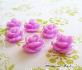 42 Resin Mini Roses Mum Flower Cabochons Accessory 10x6.5mm