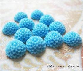 42 Resin Chrysanthemum Mum Flower Cabochons Accessory 10x4.5mm