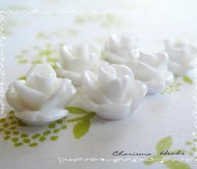 42 Resin Mini Roses Mum Flower Cabochons Accessory 10x6.5mm
