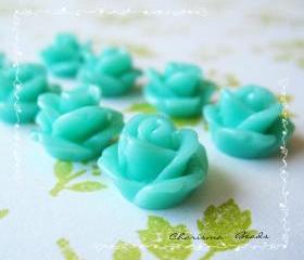 42 Resin Mini Roses Mum Flower Cabochons Accessory 10x6.5mm