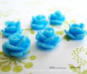 42 Resin Mini Roses Mum Flower Cabochons Accessory 10x6.5mm
