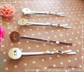 70 Iron Hair Pin - Barrette, 45x6mm ,Silver Gray