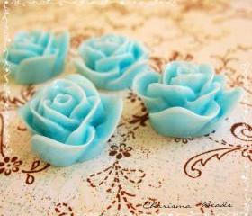 24 Resin Roses Cabochons Flower Accessory 22x22x12mm