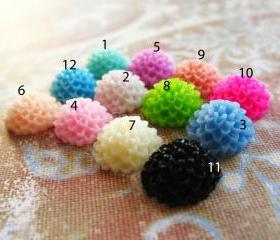  20 Mixed colors -you choose the color and how many- Resin Chrysanthemum Mum Flower Cabochons Accessory 10x4.5mm