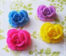 20 Mixed colors -you choose the color and how many- Resin Roses Cabochons Flower Accessory 18x17x8mm