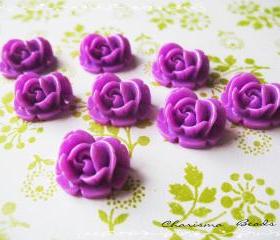 30 Resin Roses Cabochons Flower Accessory 18x17x8mm