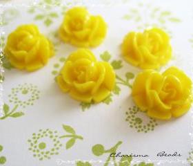 30 Resin Roses Cabochons Flower Accessory 18x17x8mm
