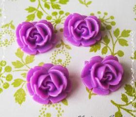 24 Resin Roses Cabochons Flower Accessory 18x17x8mm