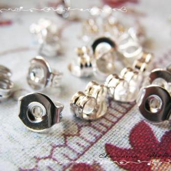 148pcs/74 pairs Earring Stopers -Brass Earnuts- 5x3x4.5mm, Hole: 1mm